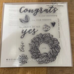 Close To My Heart 'Congrats' Clear Stamp Set - White/Gray